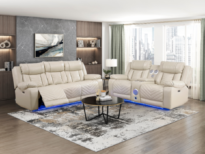 Huron Brown Power Reclining Sofa Set | Homelegance | Phoenix AZ