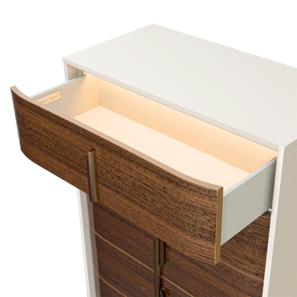 5-Drawer Chest walnut finish Pavira collection by Michael Amini