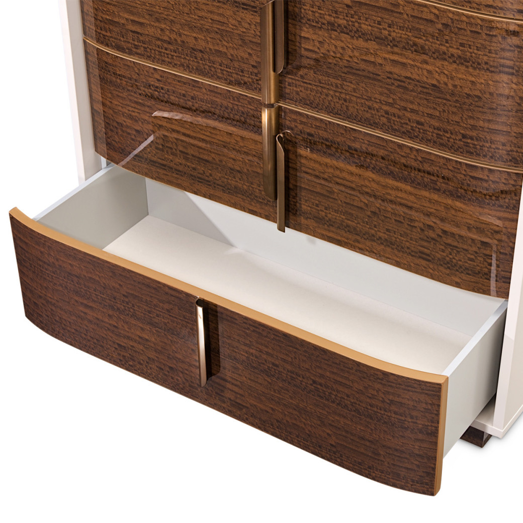 5-Drawer Chest walnut finish Pavira collection by Michael Amini