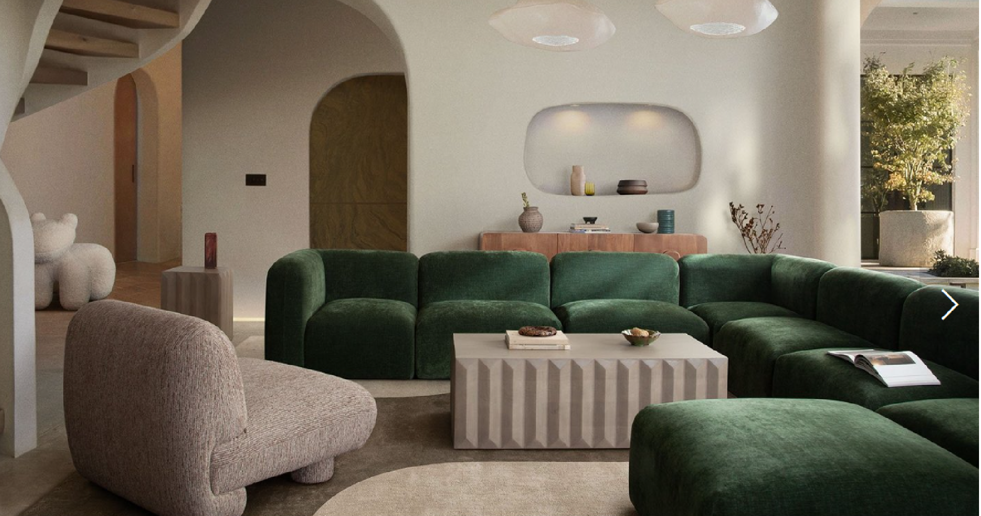 Modern Green 8Pc Modular Sectional Sofa with Ottoman – Contemporary Luxury Living Room Furniture