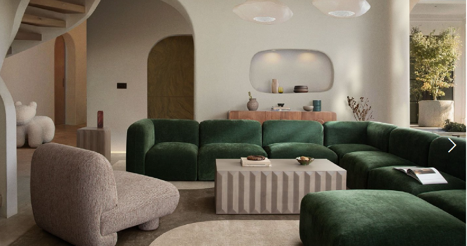 Modern Green 8Pc Modular Sectional Sofa with Ottoman – Contemporary Luxury Living Room Furniture
