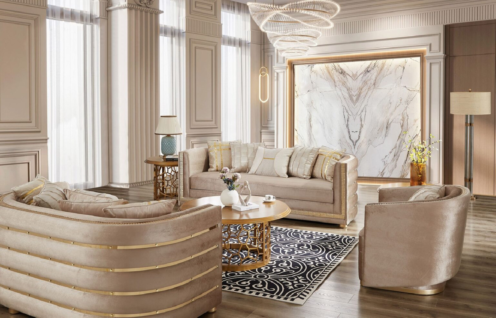 HD-9040 Luxury Transitional Sofa & Loveseat | Homey Design