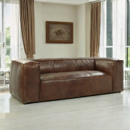 53545 Retro Brown Tops Grain Leather Sofa set Acme Brancaster Collection
