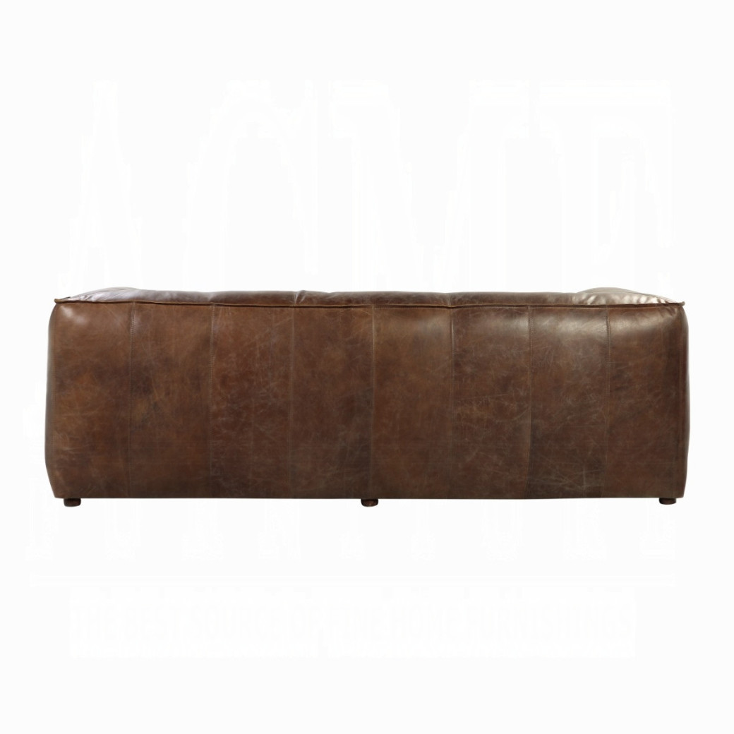 53545 Retro Brown Tops Grain Leather Sofa set Acme Brancaster Collection