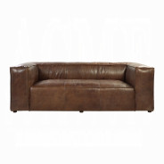 53545 Retro Brown Tops Grain Leather Sofa set Acme Brancaster Collection