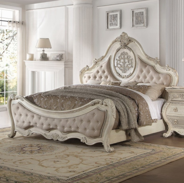 27010Q Bedroom Antique White Wash Finish Ragenardus Collection By Acme Furniture