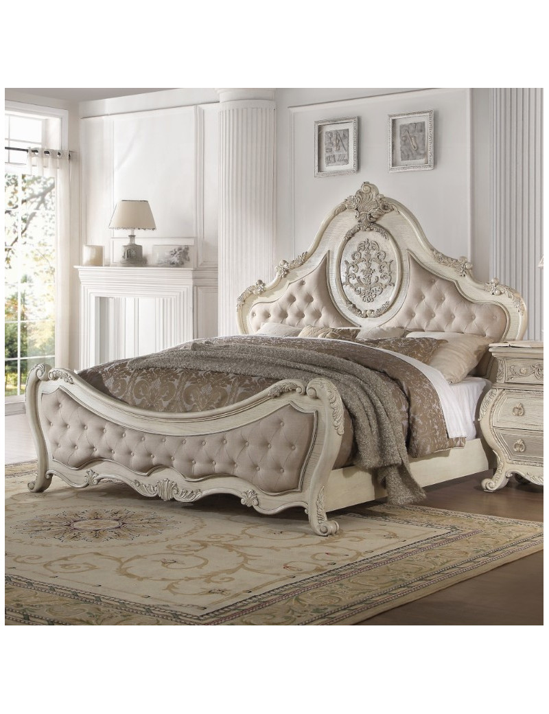 27010Q Bedroom Antique White Wash Finish Ragenardus Collection By Acme Furniture