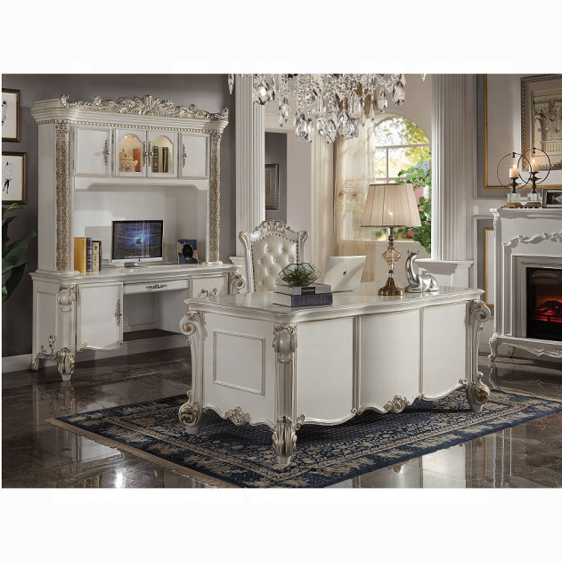 OF01519 Vendome Antique Pearl Computer Desk & Hutch by Acme Furniture