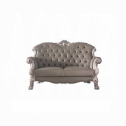 58176 Loveseat PU & Vintage Bone White Finish Living Room Dresden Collection by Acme