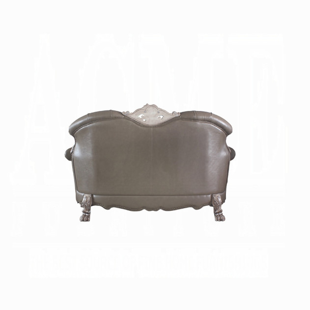58176 Loveseat PU & Vintage Bone White Finish Living Room Dresden Collection by Acme