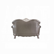 58176 Loveseat PU & Vintage Bone White Finish Living Room Dresden Collection by Acme