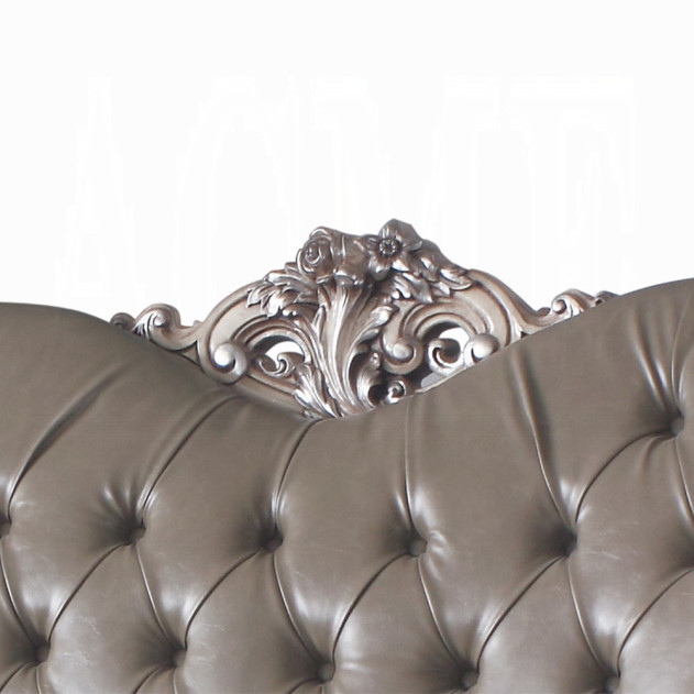 58176 Loveseat PU & Vintage Bone White Finish Living Room Dresden Collection by Acme