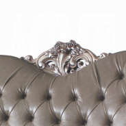 58176 Loveseat PU & Vintage Bone White Finish Living Room Dresden Collection by Acme