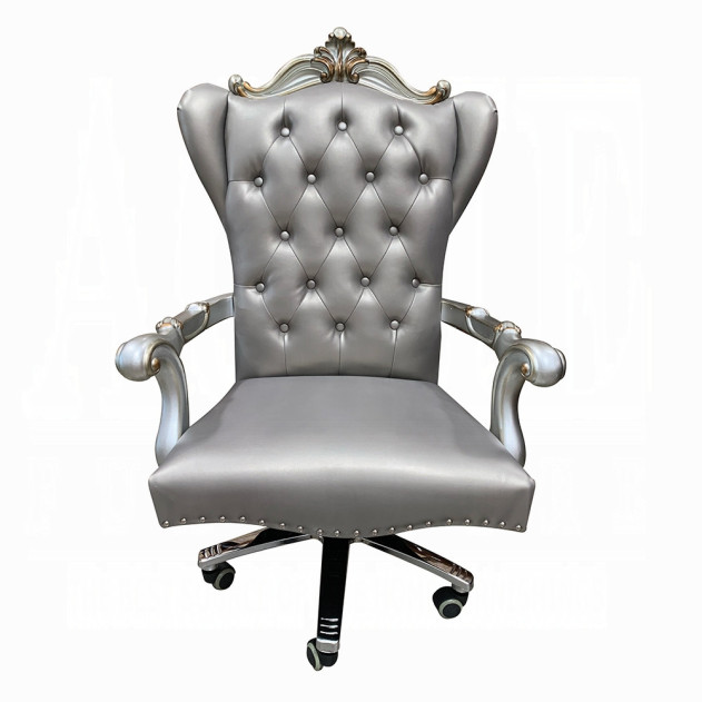 92820 Silver / Antique Platinum Finish Home Office Set Acme Versailles II Collection