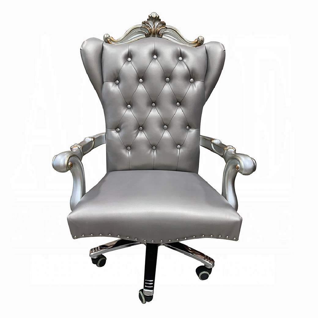 92820 Silver / Antique Platinum Finish Home Office Set Acme Versailles II Collection