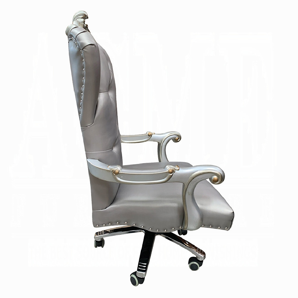 92820 Silver / Antique Platinum Finish Home Office Set Acme Versailles II Collection