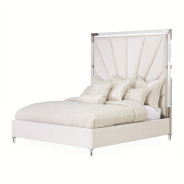 Penthouse Queen Tall Panel Bed in Ash Gray by Michael Amini NF9033000QN3T-130