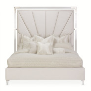 Penthouse Queen Tall Panel Bed in Ash Gray by Michael Amini NF9033000QN3T-130
