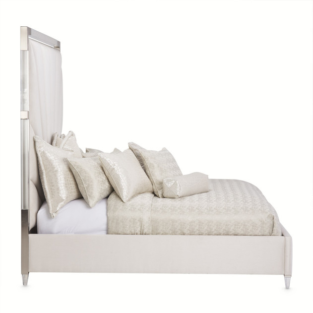 Penthouse Queen Tall Panel Bed in Ash Gray by Michael Amini NF9033000QN3T-130