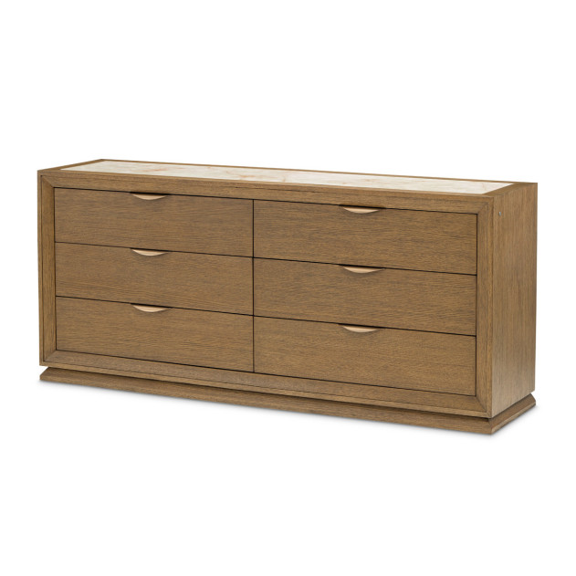 Portrait Dresser with LED Lights in Sienna Brown by Michael Amini 9031051SA-225