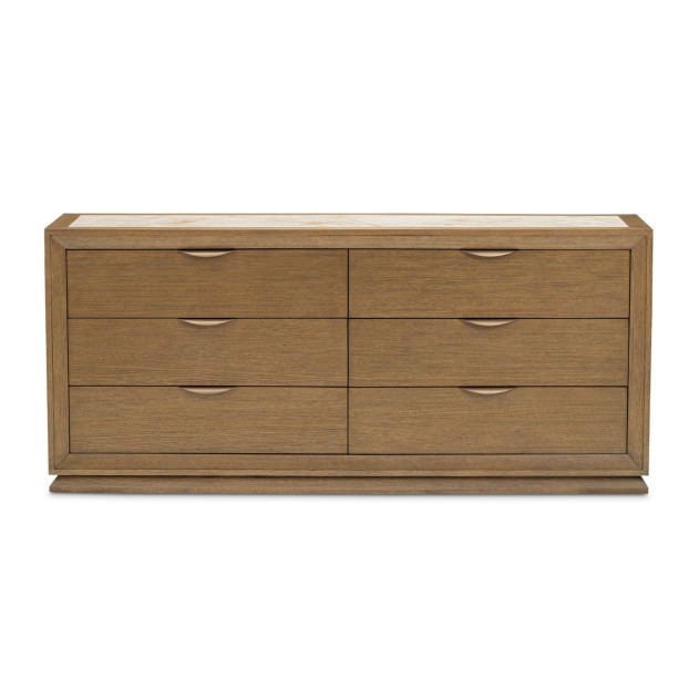 Portrait Dresser with LED Lights in Sienna Brown by Michael Amini 9031051SA-225