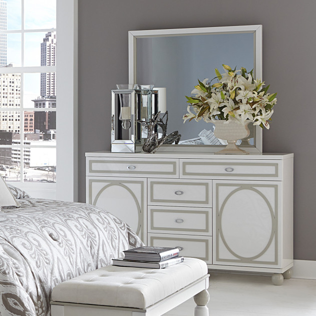 Sky Tower Cloud White Dresser by Michael Amini | The Mansion Furniture