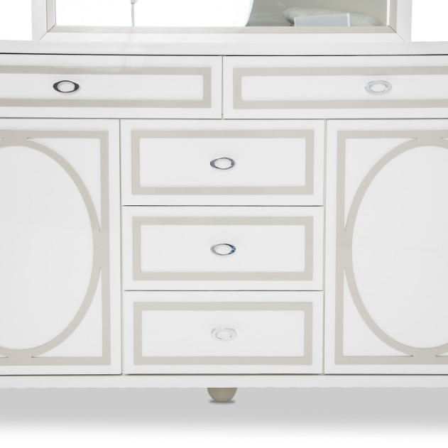Sky Tower Cloud White Dresser by Michael Amini | The Mansion Furniture