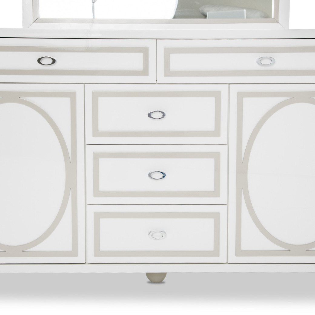 Sky Tower Cloud White Dresser by Michael Amini | The Mansion Furniture