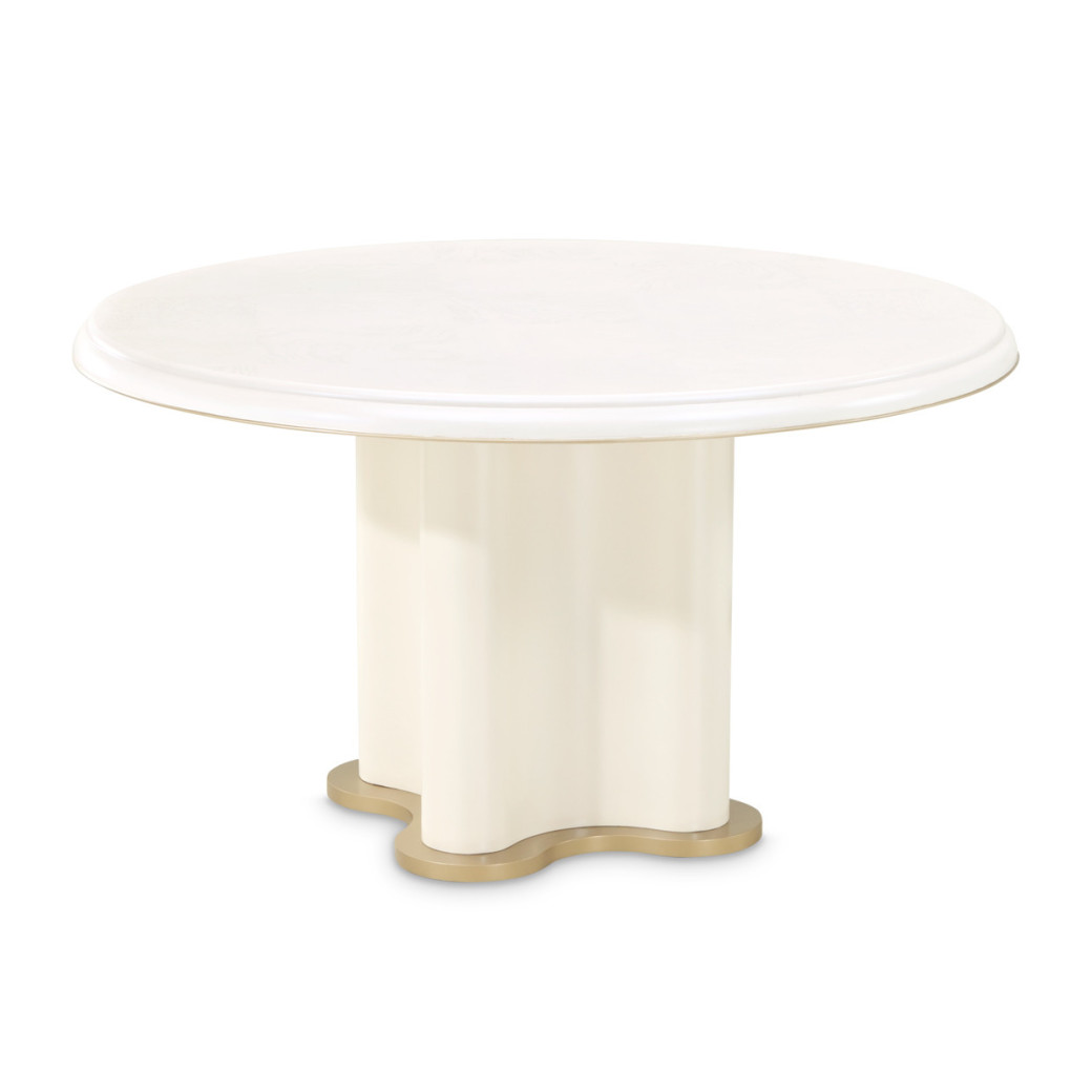 La Terrazza Round Dining Table – Creamy Pearl Finish by Michael Amini | 9092301-112