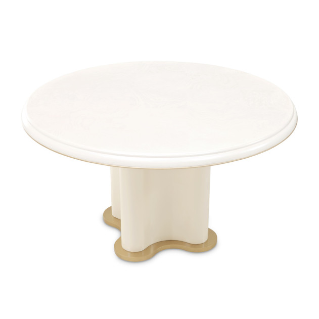 La Terrazza Round Dining Table – Creamy Pearl Finish by Michael Amini | 9092301-112