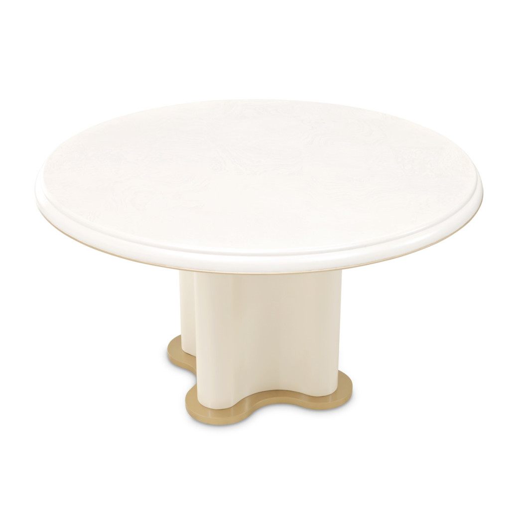La Terrazza Round Dining Table – Creamy Pearl Finish by Michael Amini | 9092301-112