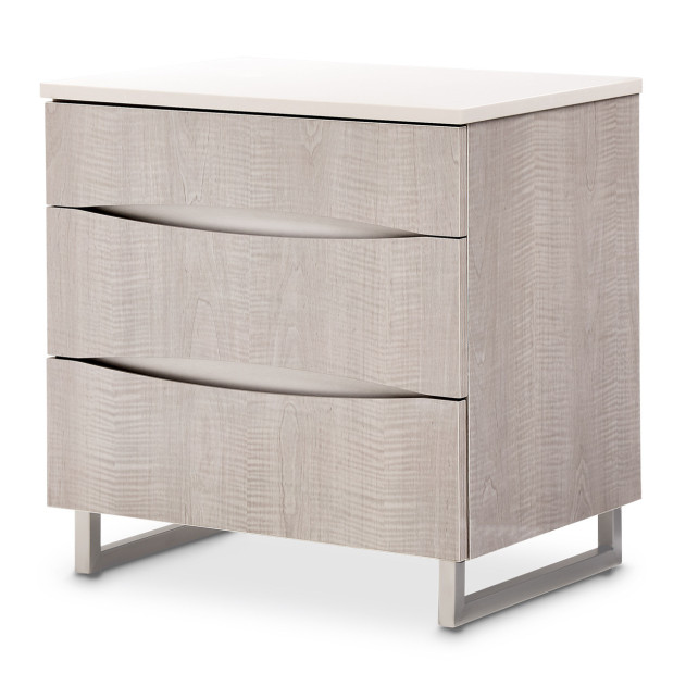 Marin Nightstand – Greige Finish by Michael Amini | NKI-MRIN040-13
