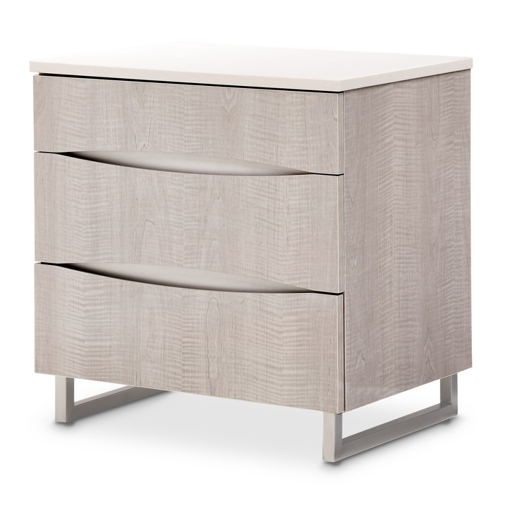 Marin Nightstand – Greige Finish by Michael Amini | NKI-MRIN040-13