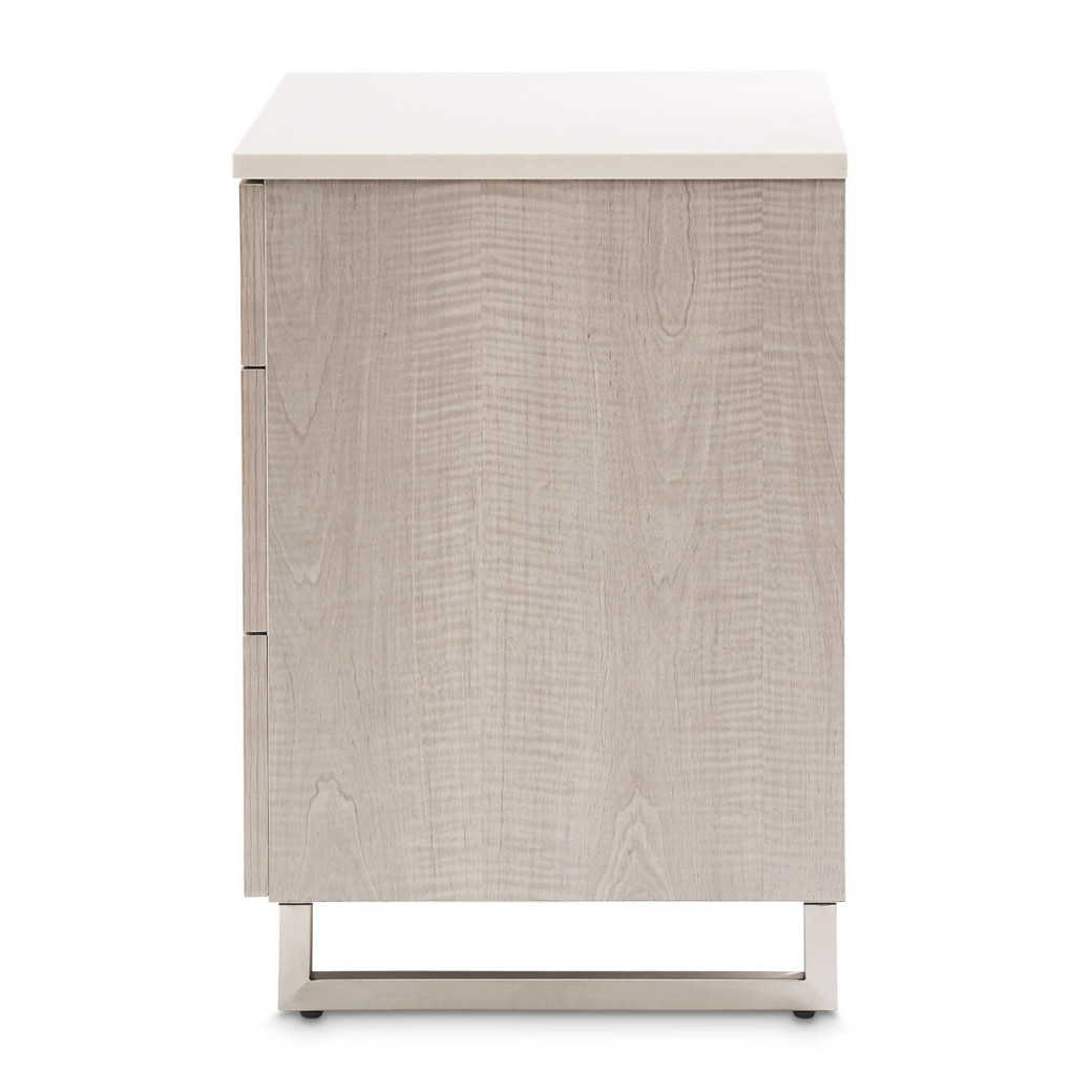 Marin Nightstand – Greige Finish by Michael Amini | NKI-MRIN040-13