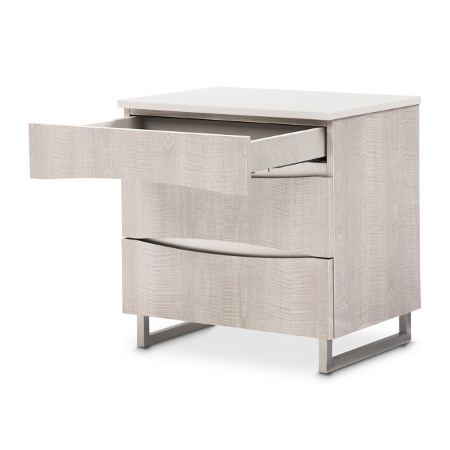 Marin Nightstand – Greige Finish by Michael Amini | NKI-MRIN040-13