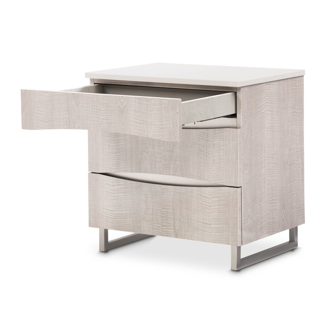 Marin Nightstand – Greige Finish by Michael Amini | NKI-MRIN040-13
