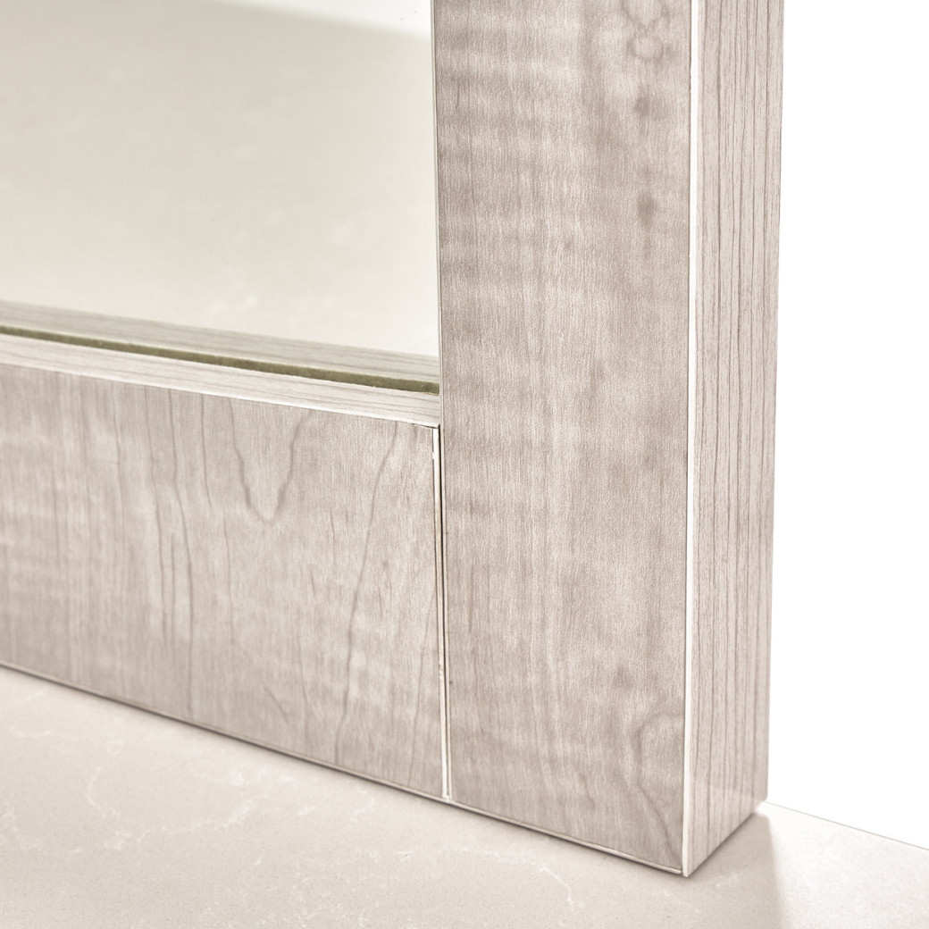 Marin Greige Wall Mirror by Michael Amini | The Mansion Furniture