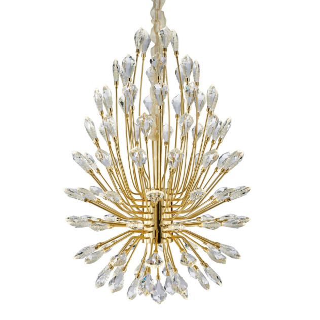 LT-CH1055GLED-CLR Astra 34" Crystal LED Chandelier - Gold by Michael Amini