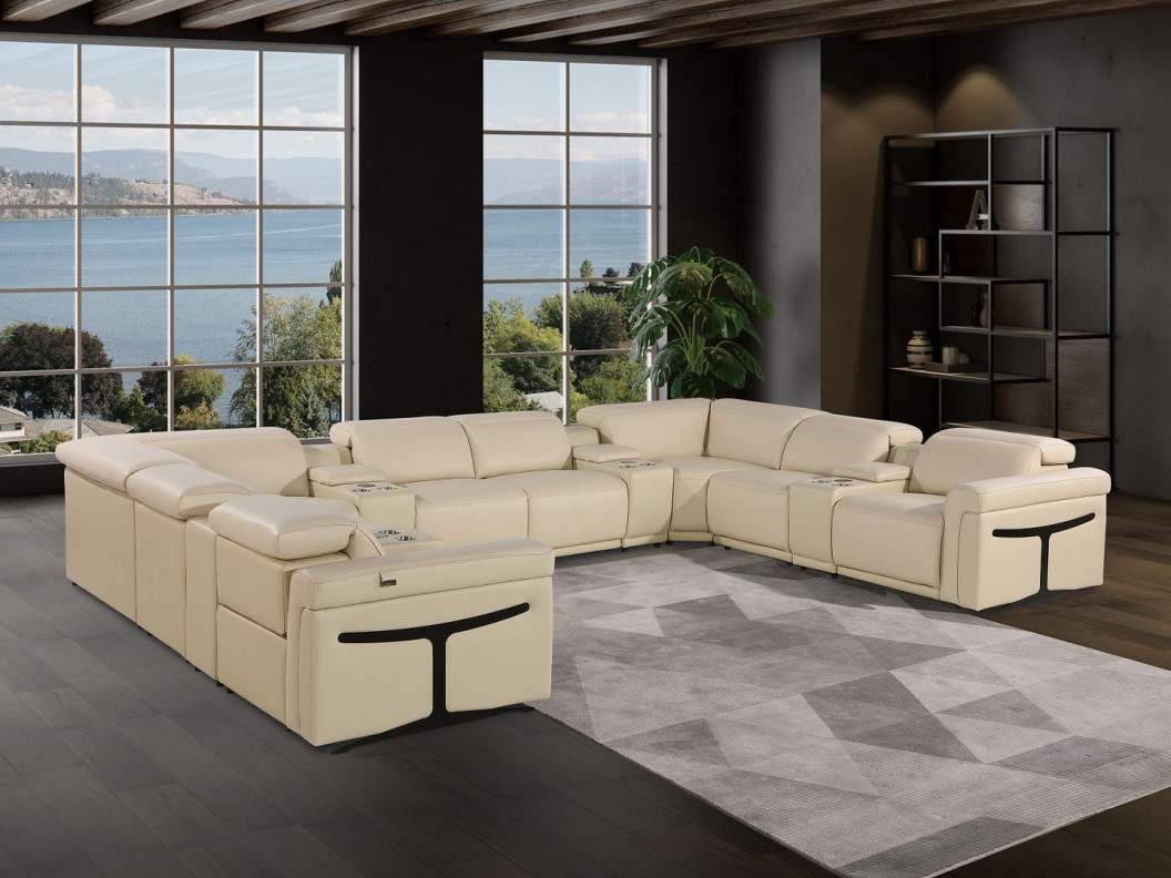 1126 DivanItalia Italian Leather Sectional | Phoenix