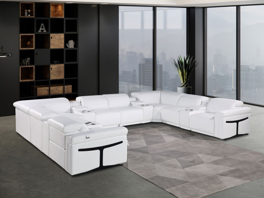 1126 DivanItalia Italian Leather Sectional | Phoenix