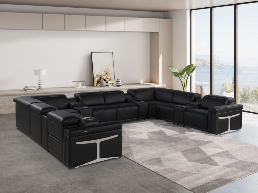 1126 DivanItalia Italian Leather Sectional | Phoenix