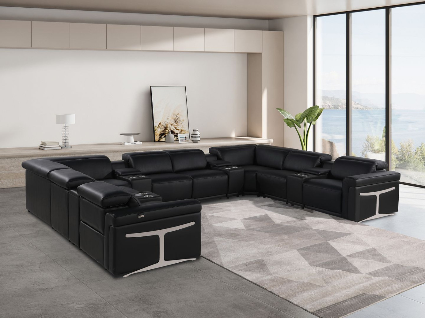 1126 DivanItalia Italian Leather Sectional | Phoenix