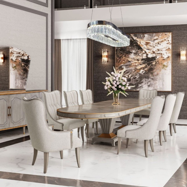 7Pc Rectangular Dining set  St. Charles Collection by Michael Amini 9088002-803