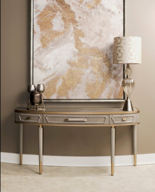 St.Charles Console Table Dove Gray By Michael Amini 9088223-803