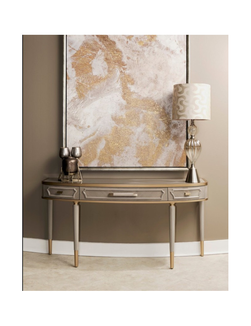 St.Charles Console Table Dove Gray By Michael Amini 9088223-803