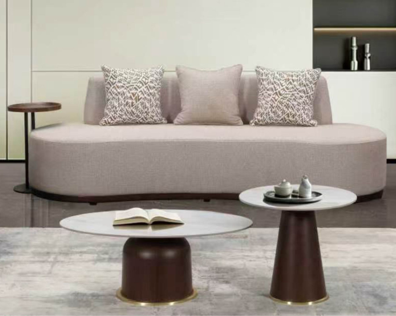 HD-3280 Modern Curved Sofa & Chairs | Homey Design