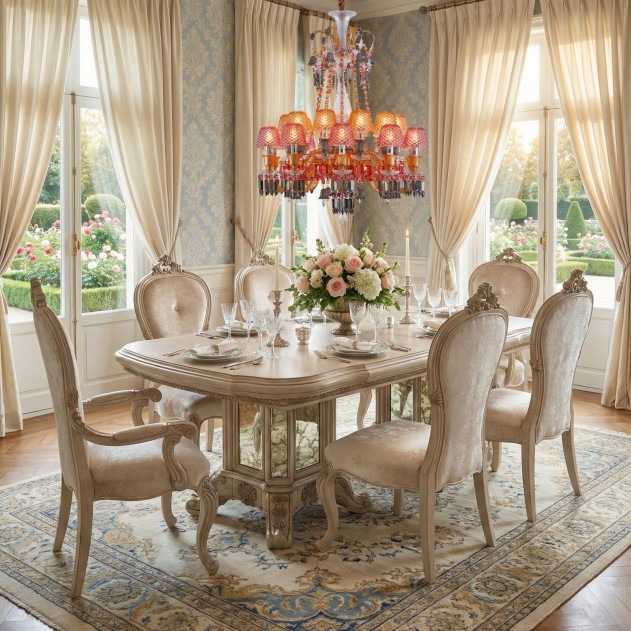 7 Pc Dining Set Platine De Royale Champagne Collection By Michael Amini