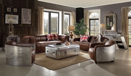 Stationary Leather Sofas