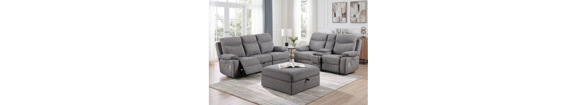 Motion Sofas Set By Homelegance