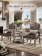 Picardy Platinum Finish Collection By Acme Furniture